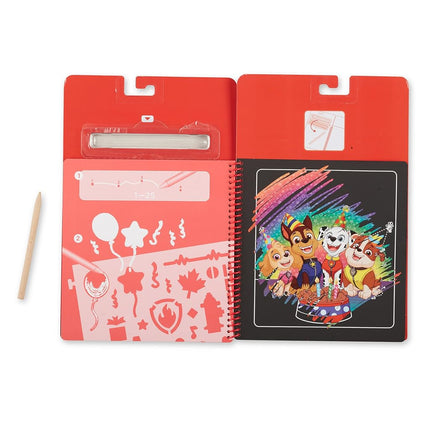 Melissa & Doug PAW Patrol Scratch Art Pad - Marshall Multicolor Reveal Travel Activity Pad, 33261