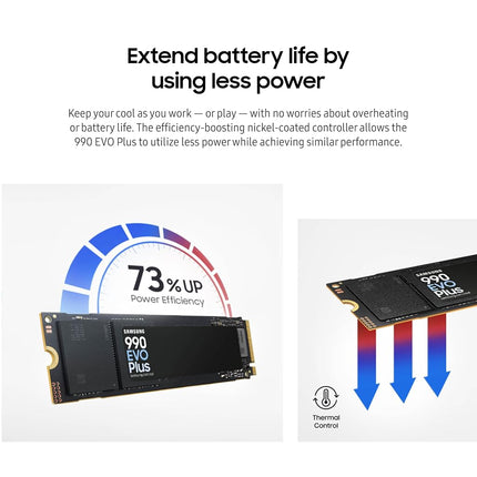 SAMSUNG 990 EVO Plus SSD 2TB, PCIe 4.0 x4 M.2 2280, Speeds Up-to 7,250MB/s, Upgrade Storage for PC/Laptops, HMB Technology and Intelligent Turbowrite (MZ-V9S2T0B/AM)