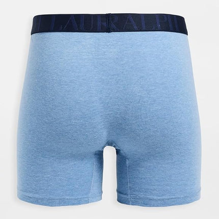 Ralph Lauren POLO Men's Stretch Classic Fit Boxer Briefs, Trunks & Long Leg Available, 3-Pack, Pale Royal Heather/Monroe Blue Heather/Blue Saturn, XL