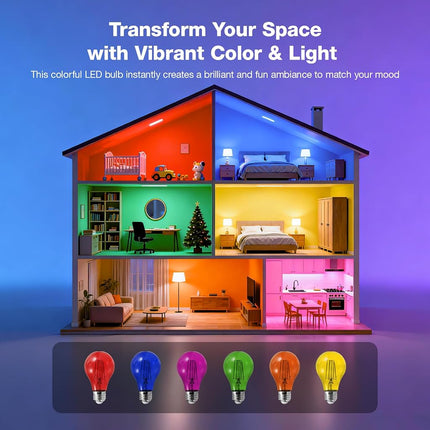 Ampoule LED à filament de verre rouge A19 Sylvania, équivalent 40W, 4,5W efficace, à intensité variable, culot moyen E26 - Lot de 1 (40300)
