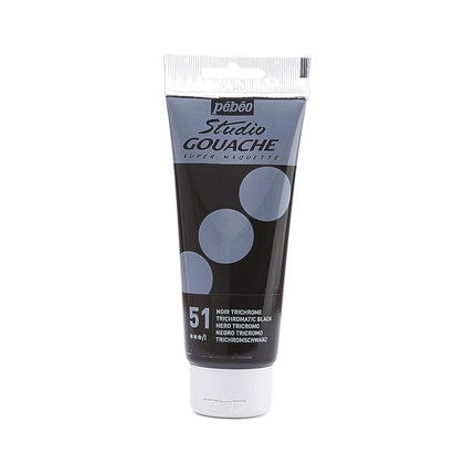 PEBEO 100 ml Studio Gouache, Trichromatic Black, 2
