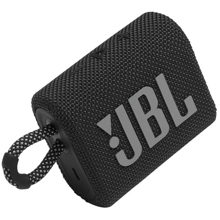 JBL Go 3 - Mini Altavoz Bluetooth Portátil, sonido potente y bajos impactantes, resistente al agua y al polvo IP67, 5 horas de reproducción, altavoz para casa, exteriores y viajes (Negro)
