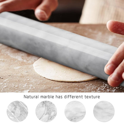 HESHIBI Marble Rolling Pin with Stand, 15.7" White Stone, Non Stick
