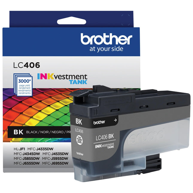Brother Genuine LC406BK Standard Yield Black INKve