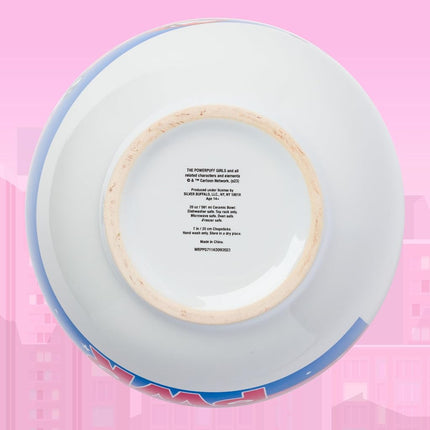 Silver Buffalo The Powerpuff Girls Girl Power Featuring Blossom, Bubbles, and Buttercup Ceramic Ramen Noodle Rice Bowl with Chopsticks, Microwave Safe, 20 Ounces