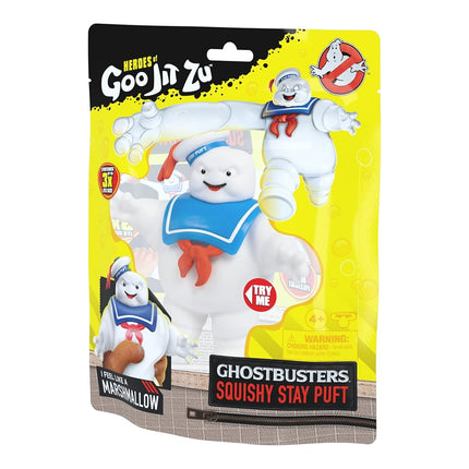 Heroes of Goo Jit Zu Ghostbusters Squishy Stay Puft Figure |Unique Goo Filling | Stretches Up to 3X Its Size | Stretch, Twist and Watch It Return to Its Original Size and Shape