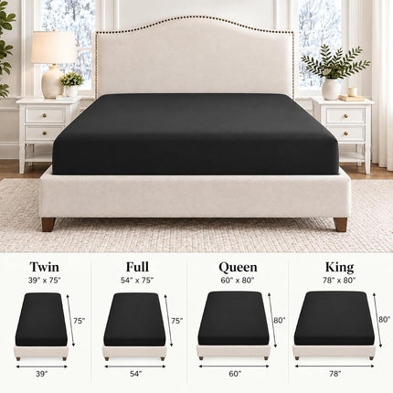 Luxury king fitted brushed microfiber, Black