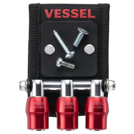 Vessel QB-10MB3R Quick Catcher 3 Row Holder with Magnet, Red