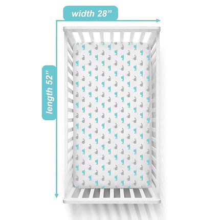 American Baby Natural Breathable Printed 100% Cotton Jersey Knit Fitted Crib Sheet for Standard Crib and Toddler Mattresses for Boys and Girls, Whale