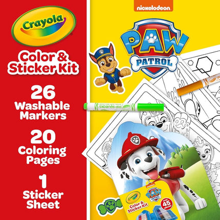 Crayola PAW Patrol Art Kit for Kids (45pcs), PAW Patrol Coloring Book Pages, PAW Patrol Stickers for Kids, PAW Patrol Toy, Holiday Gift