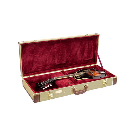 Crossrock Rectangular Wooden Case fits F-Style Mandolin-Vinyl Tweed (CRW620MFTW-R)