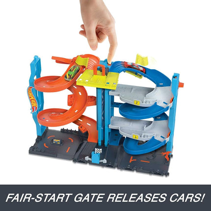 Hot Wheels City Transforming Race Tower & 1 Toy Car