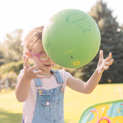 Pelota clásica de goma con diseño de rana Sunny Patch de Melissa & Doug - Se vende DESINFLADA