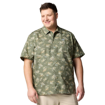 Columbia Men's PFG Trollers Best Short Sleeve Shirt, Cypress Freshfish, Medium