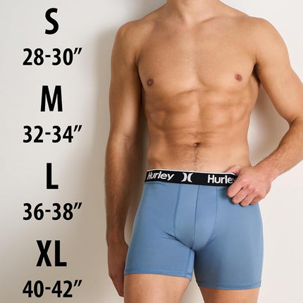 Hurley Men's Standard 5 Pack Stretch Boxer Briefs, Black/Castlerock