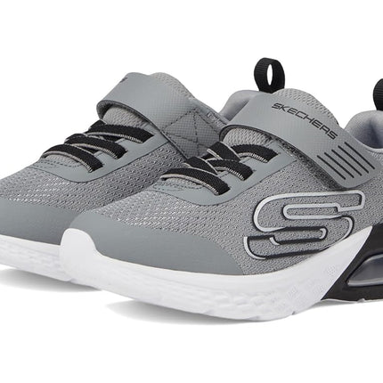 Skechers Boy's Microspec Max Ii Vodrox Sneakers, Gray Textile/Synthetic/Black Trim, 10 UK Child