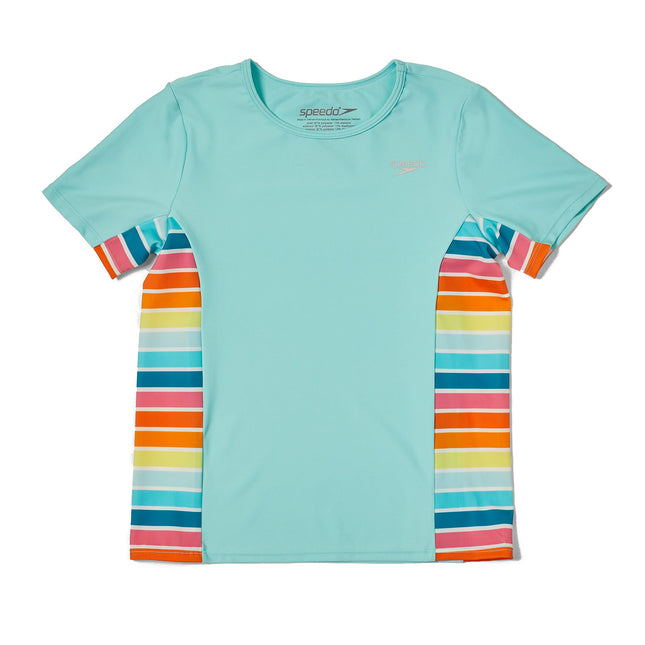 Speedo Girls' Uv Swim Shirt Short Sleeve Printed R