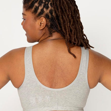 Fruit of The Loom Women's Comfort Front Close Sport Bra with Mesh Straps, Heather Grey/White, 34