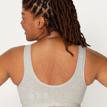 Fruit of The Loom Women's Comfort Front Close Sport Bra with Mesh Straps, Heather Grey/White, 34