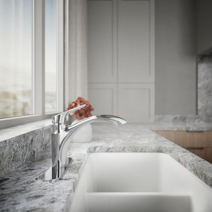 Kohler 30470-CP Rival Single Handle Swing Spout Kitchen Faucet, Polished Chrome, 1.5 gpm