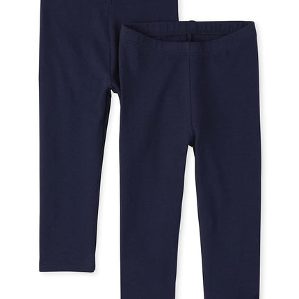 The Children's Place Leggings para bebés y niñas pequeñas, paquete de 2, Tidal, 2T