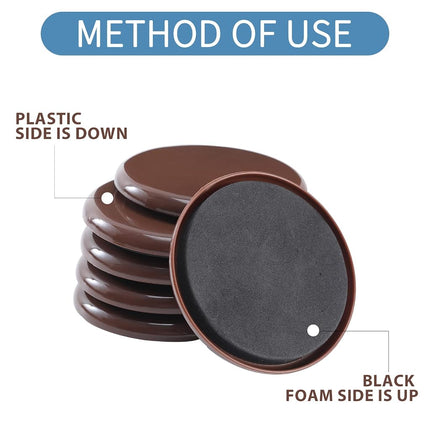Kayzn Furniture Sliders for Carpet,8 Pack 3 1/2" Furniture Moving Pads