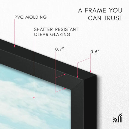 Americanflat 20x26 Picture Frame with Polished Plexiglass - Streamline Collection - Thin Border Picture Frame for Wall Display - Hanging Hardware Included - Black