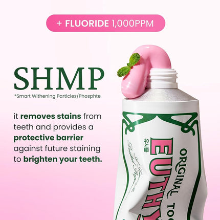 EUTHYMOL Whitening Toothpaste (3.7fl oz, Pack of 3) - Stain Removal in 2 Weeks, Long-Lasting Freshness for Sensitive Gum & Teeth. Bad Breath, Cavity Prevention. Recyclable Aluminum Tube.