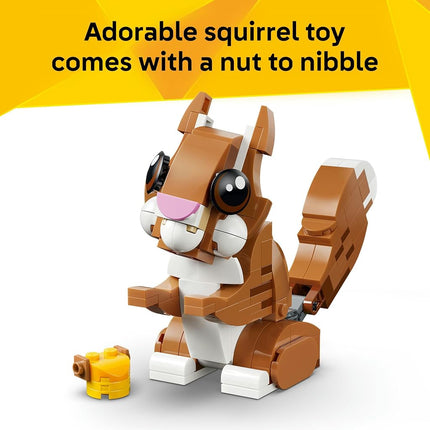 LEGO® Creator 3 in 1 Cute Animals: Playful Puppy Dog 31382 Animal Figures - Building Set with 3 Build Options, Dog, Squirrel or Duck - Animal Toys for Kids Aged 8+ - Toy Idea for Girls and Boys