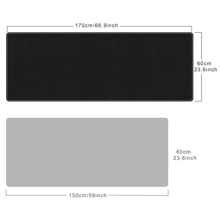 Mydours 170 x 60 cm Extra Large PU Leather Desk Mat in Black, Double-Sided with Different Textures, Optimal Usable Area, Robust and Durable Workmanship, Easy to Clean Mouse Pad