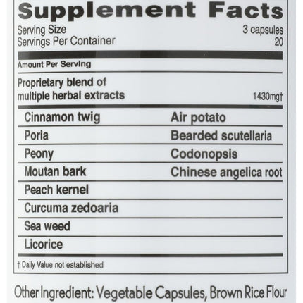 Balanceuticals Ovary & Uterus Clean, 500 mg Dietary Supplement Capsules, 60-Count Bottle