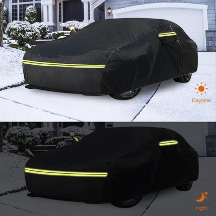 Waterproof Car Covers Replace for 2009-2023 Nissan 370Z, 6 Layers Custom-Fit Outdoor All Weather Car Covers with Zipper Door & Windproof Bands for Snow Rain Dust Hail Protection