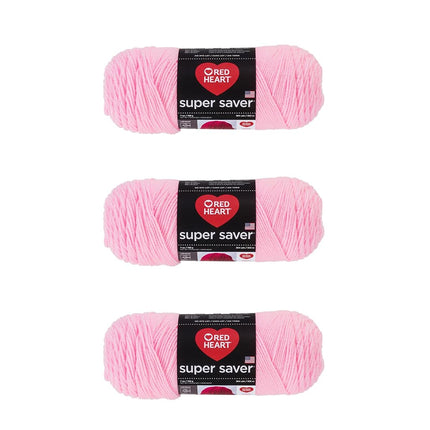 Red Heart Super Saver Pack of 3 - Petal Pink - 7oz