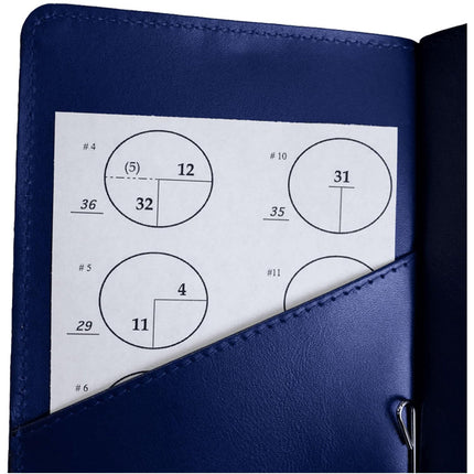 Callaway Golf Leather Bi-Fold Scorecard Holder - Navy Blue Leather Golf scorecard Holder
