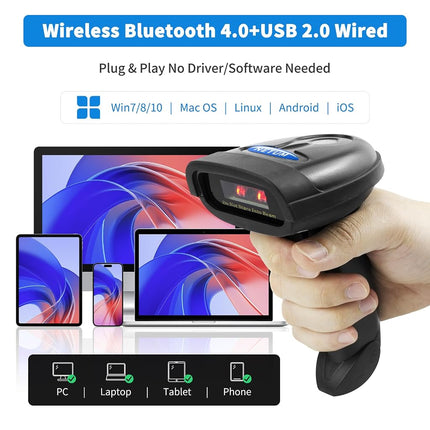 NETUM Wireless 1D Barcode Scanner – Bluetooth/USB/2.4G for Phone/Table/PC