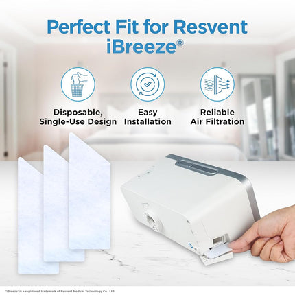 resplabs CPAP Filters - Compatible with The Resvent iBreeze Machine - 180 Filter Pack