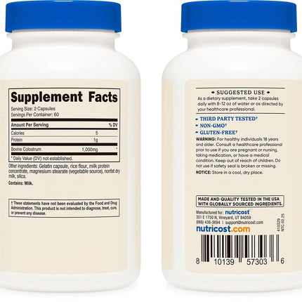 Nutricost Colostrum 1 Bottle