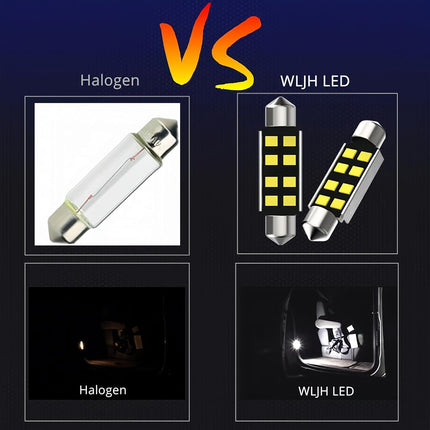 WLJH Ampoule feston LED 31 mm extrêmement lumineuse Canbus sans erreur 2835 Chipsets DE3022 DE3175 Ampoules LED d'intérieur pour plafonnier, carte, porte, éclairage de courtoisie (10 pièces, blanc)