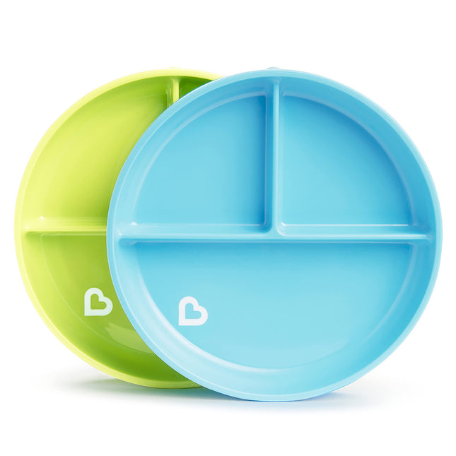 Munchkin Stay Put Divided Suction Plates, Blue/Gre