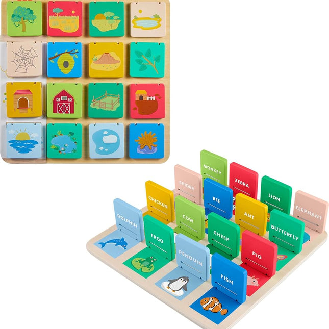 Fisher-Price Wood Preschool Toy Lift & Reveal Board, Early Learning Activity for Fine Motor Developmental Play Kids Ages 3+ Years