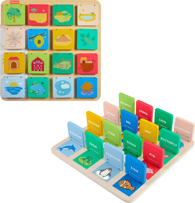 Fisher-Price Wood Preschool Toy Lift & Reveal Boar