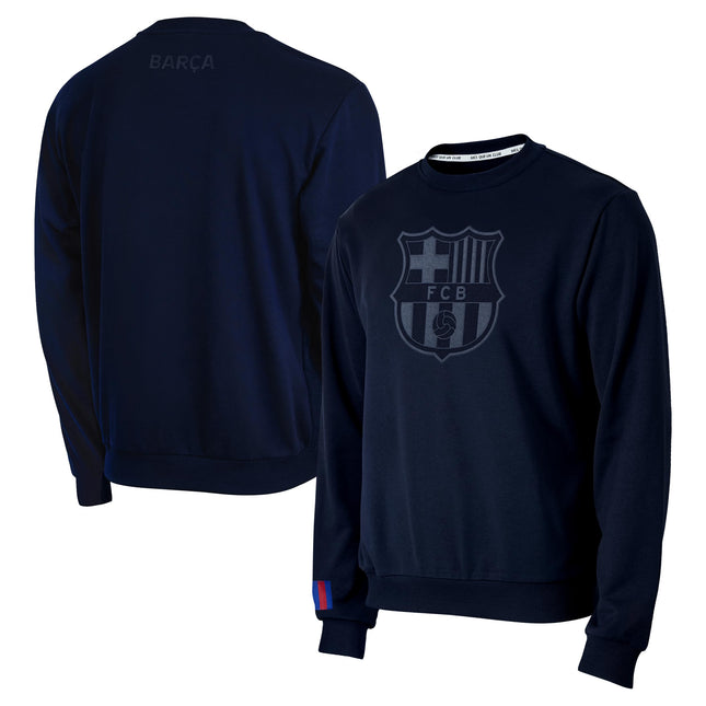 Icon Sports Suéter oficial de cuello redondo de felpa de algodón monocromático de club de fútbol con licencia – Ropa de fútbol para hombre