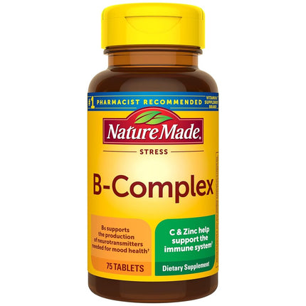 Nature Made Stress B Complex with Zinc Tablets, 75
