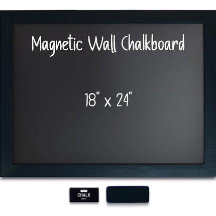 Magnetic Wall Chalkboard, Large Size 18" x 24", Ru