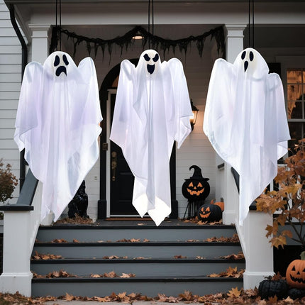 JOYIN 3 Pack Halloween Party Decoration 27.5" Hanging Ghosts, Cute Flying Ghost for Front Yard Patio Lawn Garden Party Décor and Holiday Decorations