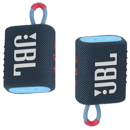 JBL Go 3 Speaker, Portable Bluetooth Speaker Waterproof IP67 Dustproof Outdoor (Blue&Pink)