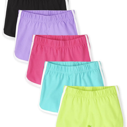 The Children's Place Girls Dolphin Shorts, Neon Multi 5-Pack, XX-Large