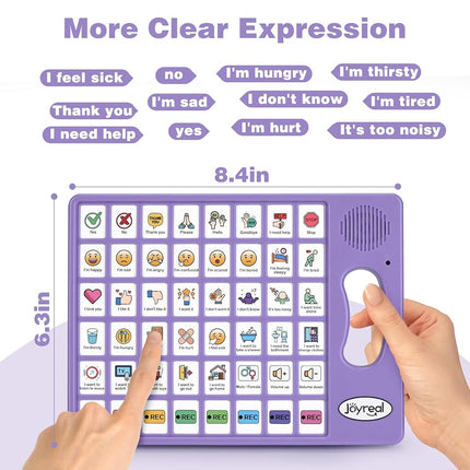 Joyreal AAC Device for Autism, Non Verbal Communication Tools for Speech Therapy & Stroke Rehab. Speech Communication Tablet, Autism Talking Aids with 8 Programmable Buttons & Adjustable Volume