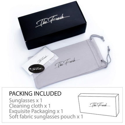 The Fresh Minimalist Small Rectangular Sunglasses Clear Eyewear Spring Hinge - Gift Box Package, 304-silver, Gradient Blue, M