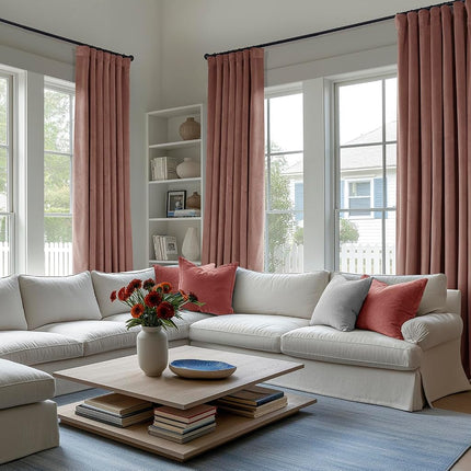 HPD Half Price Drapes VPYC-161234-120 Plush Velvet Curtain (1 Panel), 50 X 120, Wild Rose